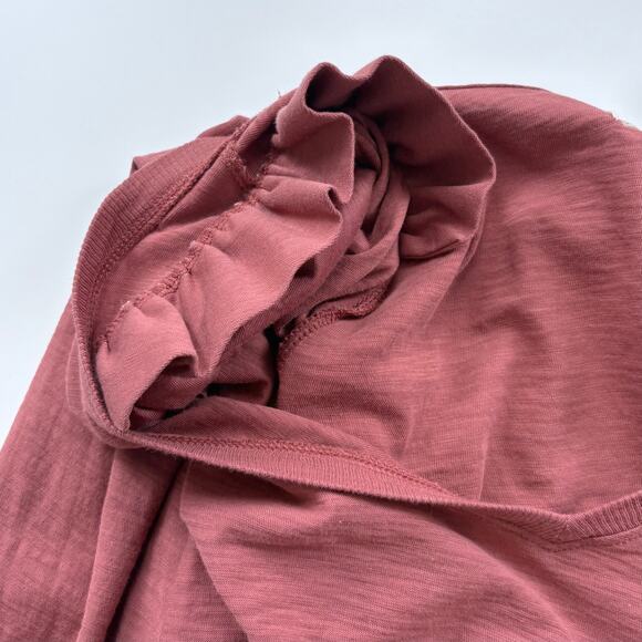 Nation LTD Emilia V-Neck Puff Drama Sleeve Top in Rusted Rose Size Medium - Picture 6 of 11